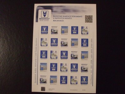 Vlastní známky VZ TL 0004 REISSWOLF - Bezpečná skartace